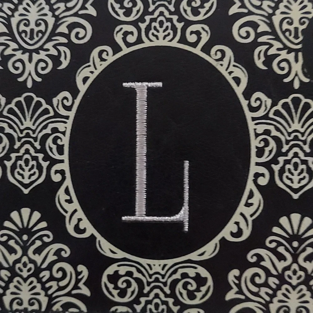 Black and white damask pattern Initial 'L' Photo Album